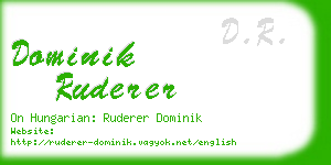 dominik ruderer business card